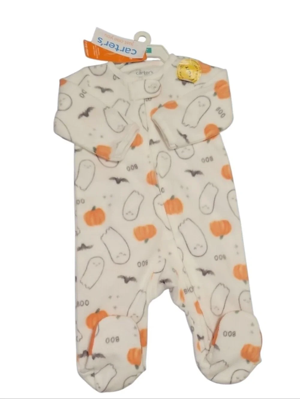 Carter's Pumpkin Print Infant One-Piece Sleepers and Bodysuits Set. 3 months